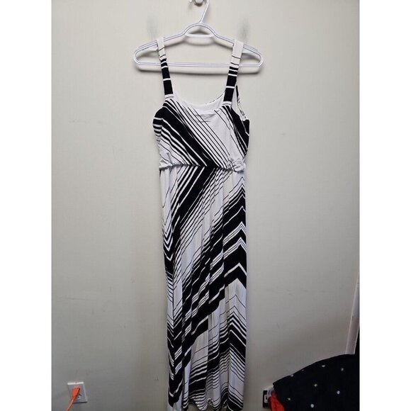 White House Black Market Size Small Women's Sleeveless Bias Stripe Maxi Dress - Picture 3 of 6
